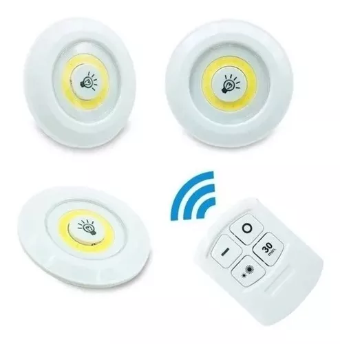 Kit 3 Luminária Lâmpada Led Spot Sem Fio Controle Remoto Cob - Imagem 8