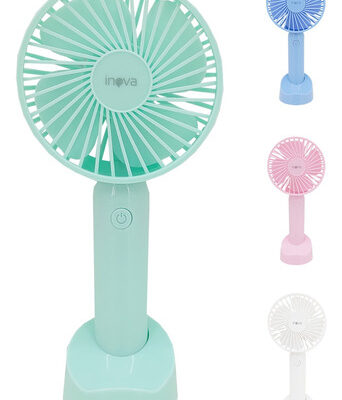 Mini Ventilador De Mão Portátil Com Base 3 Velocidades Turbo