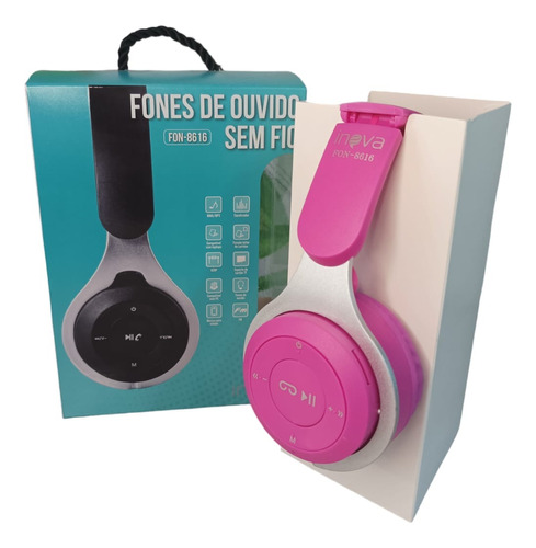 Fones De Ouvido Estéreo Sem Fio Bluetooth Inova Rosa
