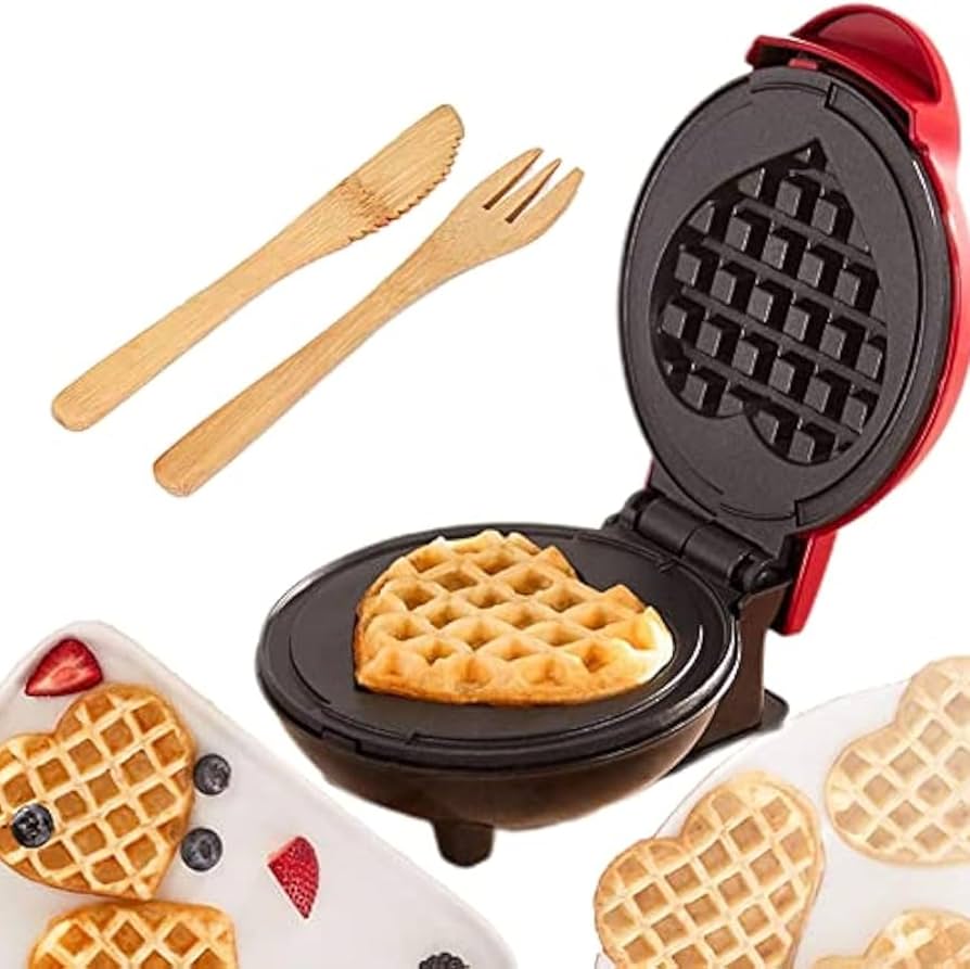 Mini Máquina de Waffles Coração 110v - Imagem 4