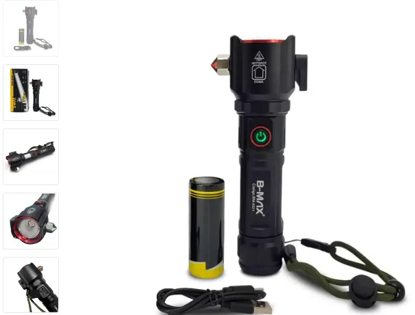 Lanterna De Led Tática com Quebra Vidro B-Max Bm-8521 - Imagem 7