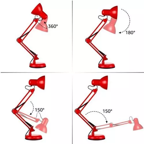 Luminária De Mesa Dobrável Vermelha - Imagem 7