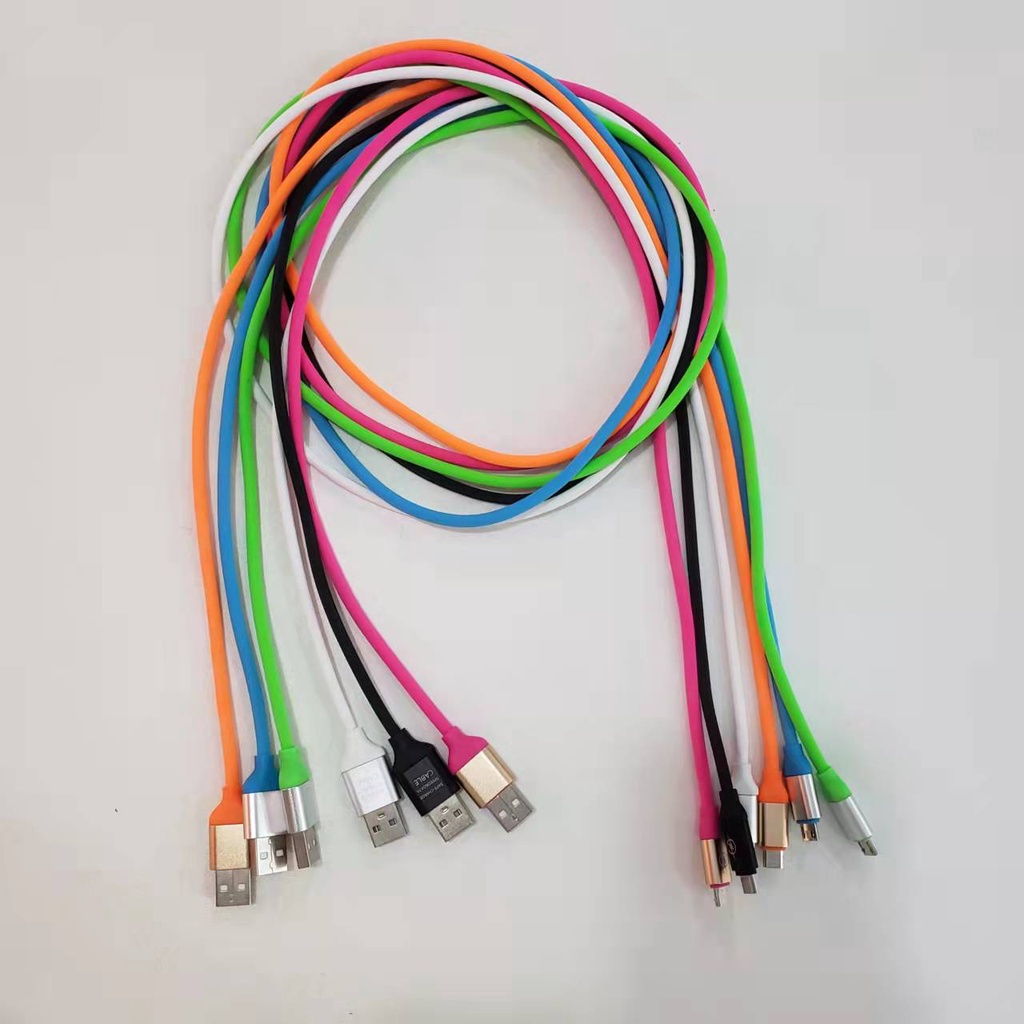 Cabo Usb E Dados Emborrachado 1m Coloridos Cores Variadas V8, C E IOS - Imagem 2