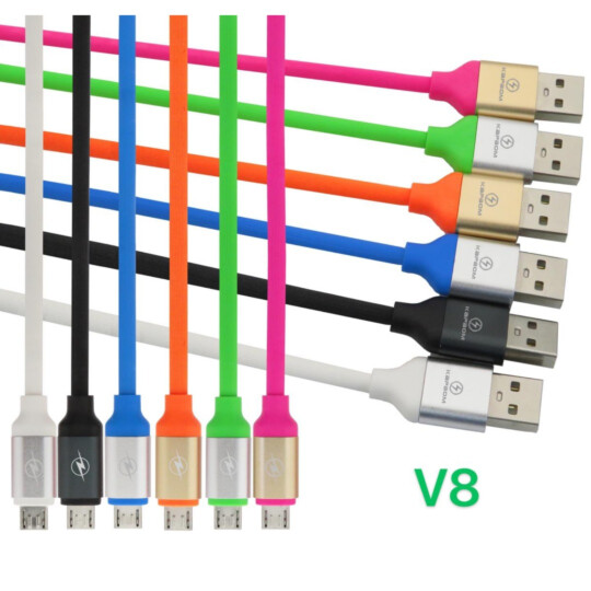 Cabo Usb E Dados Emborrachado 1m Coloridos Cores Variadas V8, C E IOS - Imagem 3