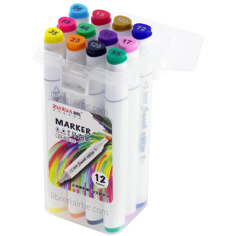 Canetinha Marcador Duplo 12 Cores