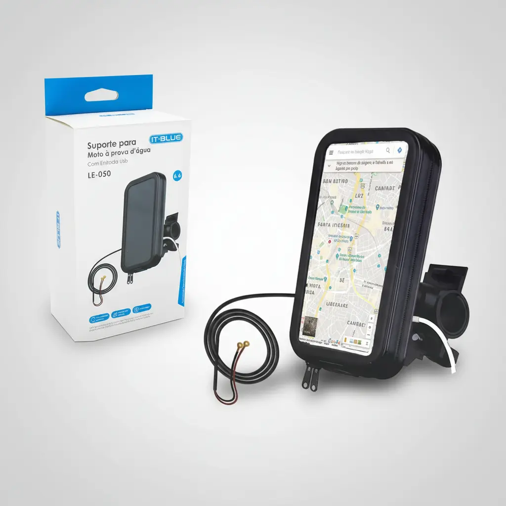 Suporte Celular Moto Carregador Usb Chuva A Prova D Agua - Imagem 8