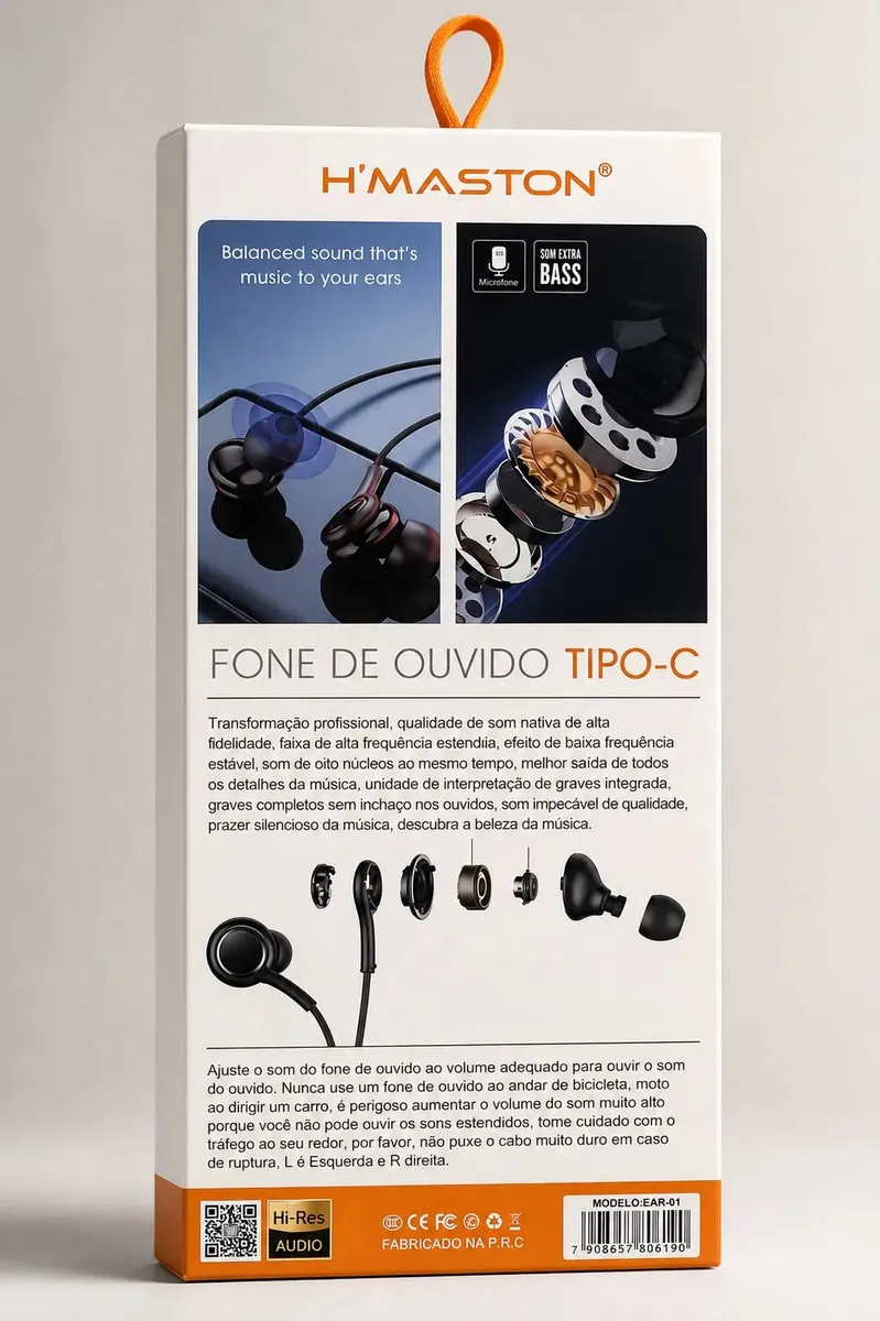 Fone Com Fio Estéreo C Microfone Academia Corrida Preto Tp C - Imagem 2