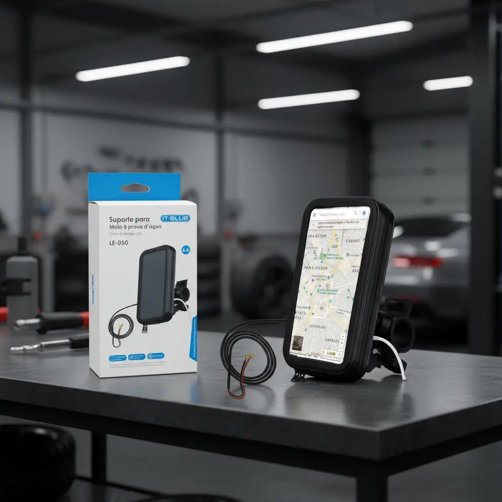 Suporte Celular Moto Carregador Usb Chuva A Prova D Agua